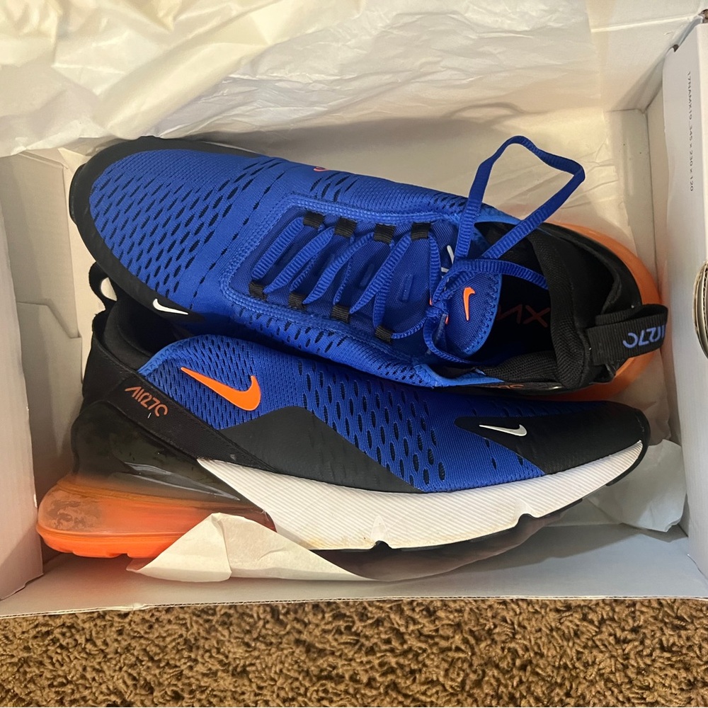 Nike Blue and Black Athletic Shoes with Air Max Design